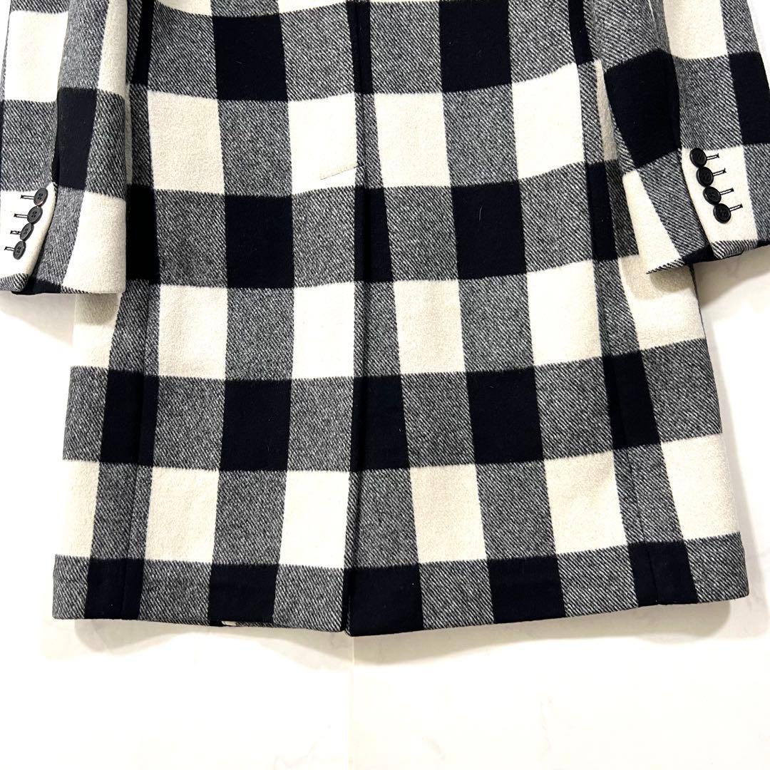 ジバンシー スタンドカラー ロングコード チェック ウール 44