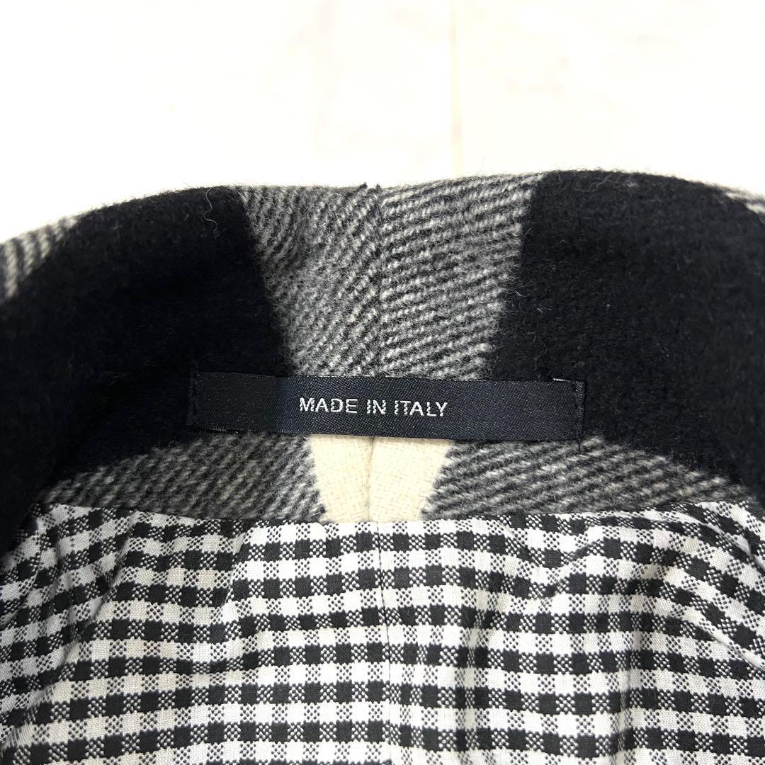 ジバンシー スタンドカラー ロングコード チェック ウール 44