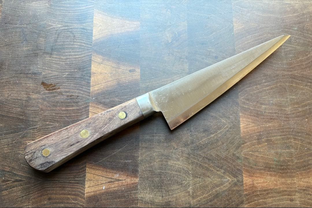 築地　有次　骨スキ　160mm 5寸　包丁　捌き　片刃　再生品　合金