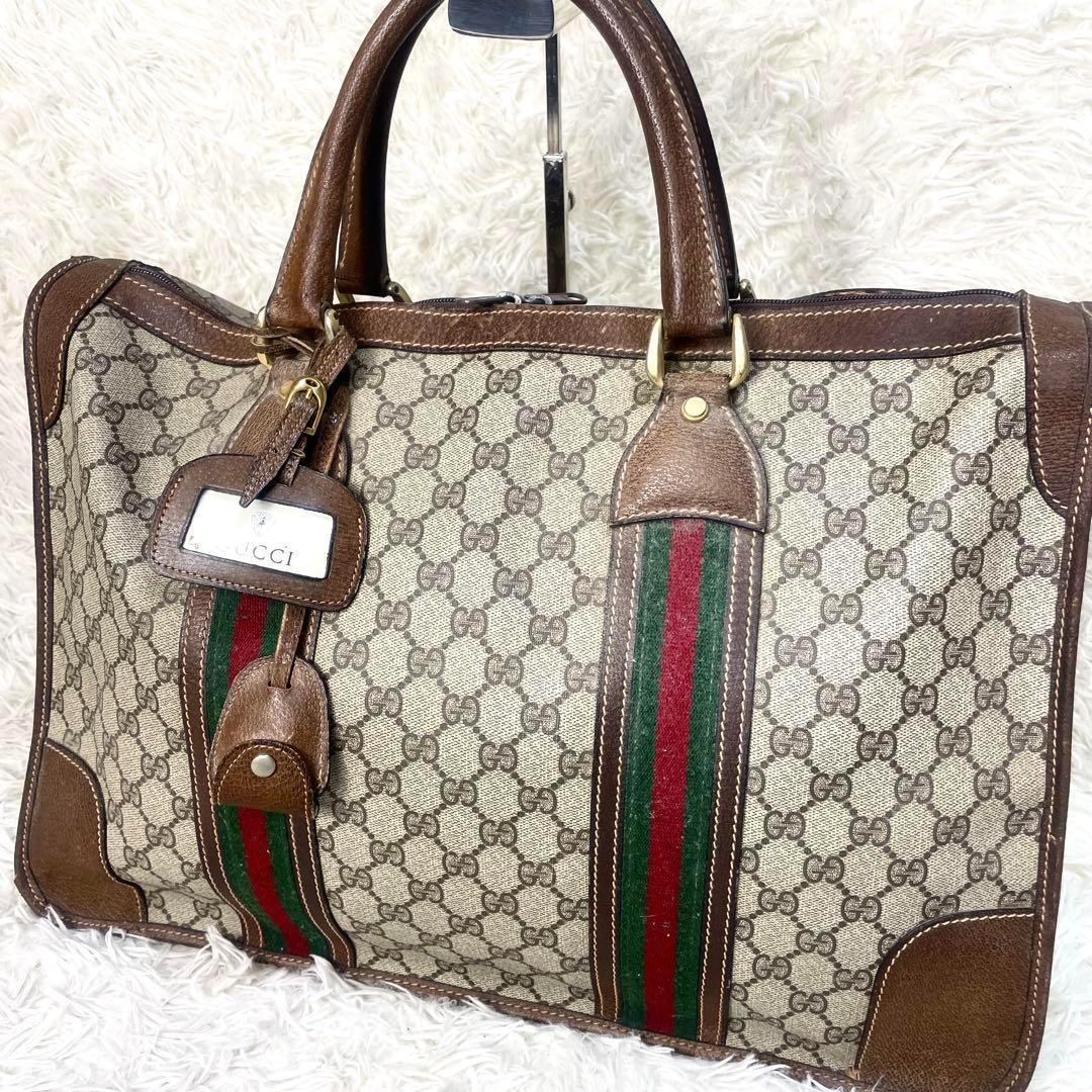 GUCCI グッチ　ボストンバッグ ハンドバッグ　シェリーライン　大容量