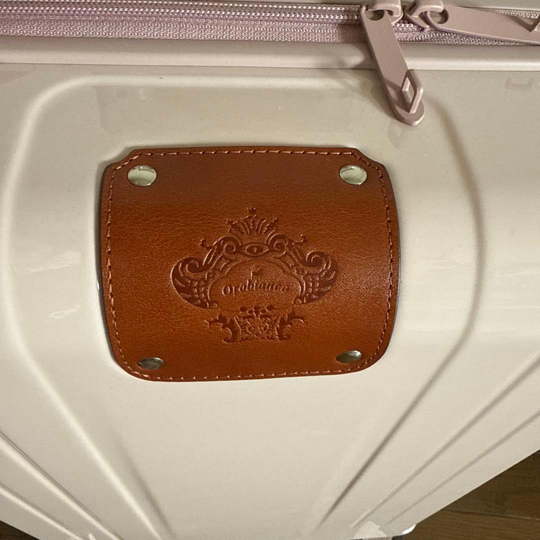オロビアンコ　薄ピンク キャリーケース34L レザーラベル付き