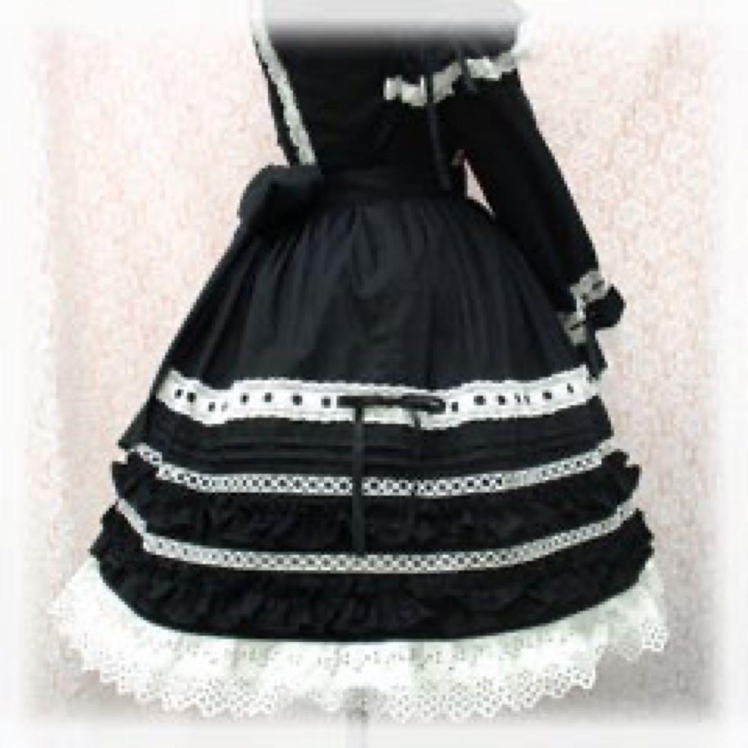 d*9様 2005年 フリルペチコート 懐古 ロリィタ ロリータ ブラック 黒