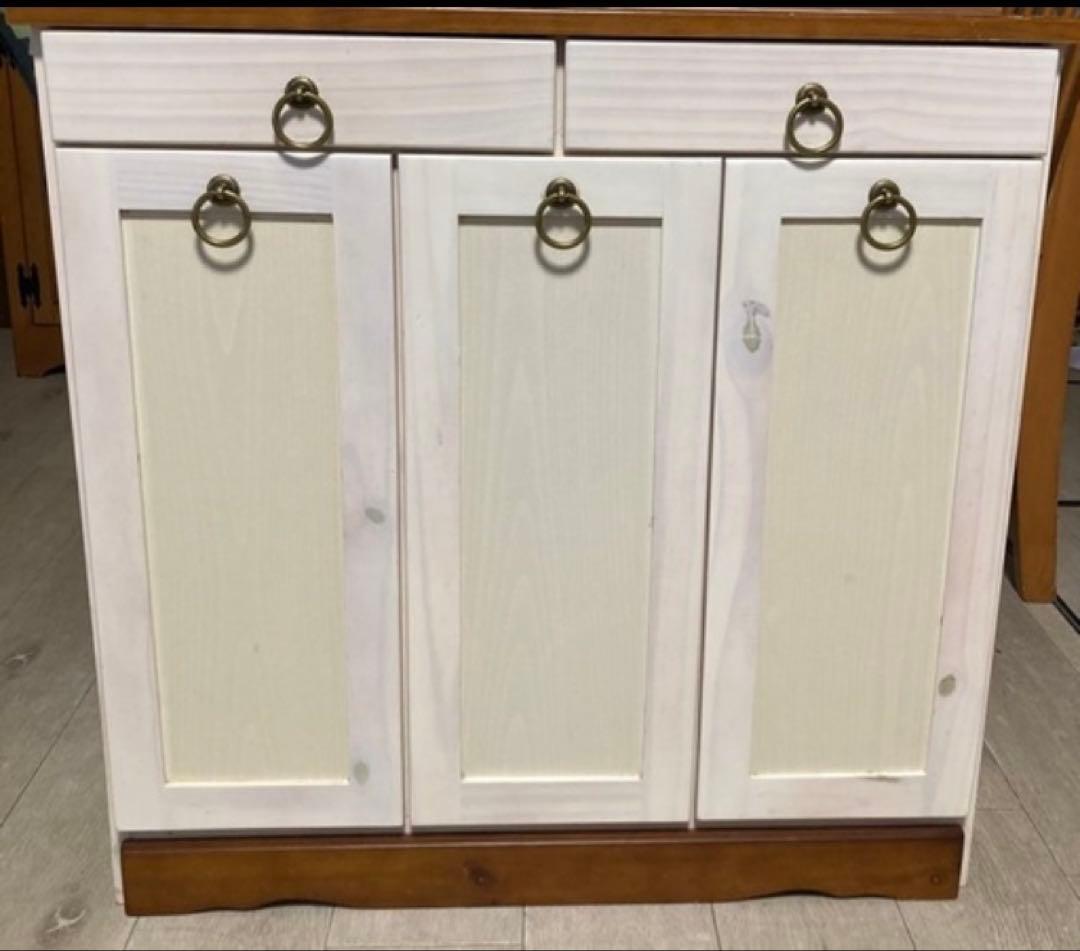 カントリー調蓋付き ゴミ箱 ダストボックス 収納カウンター キッチンカウンター