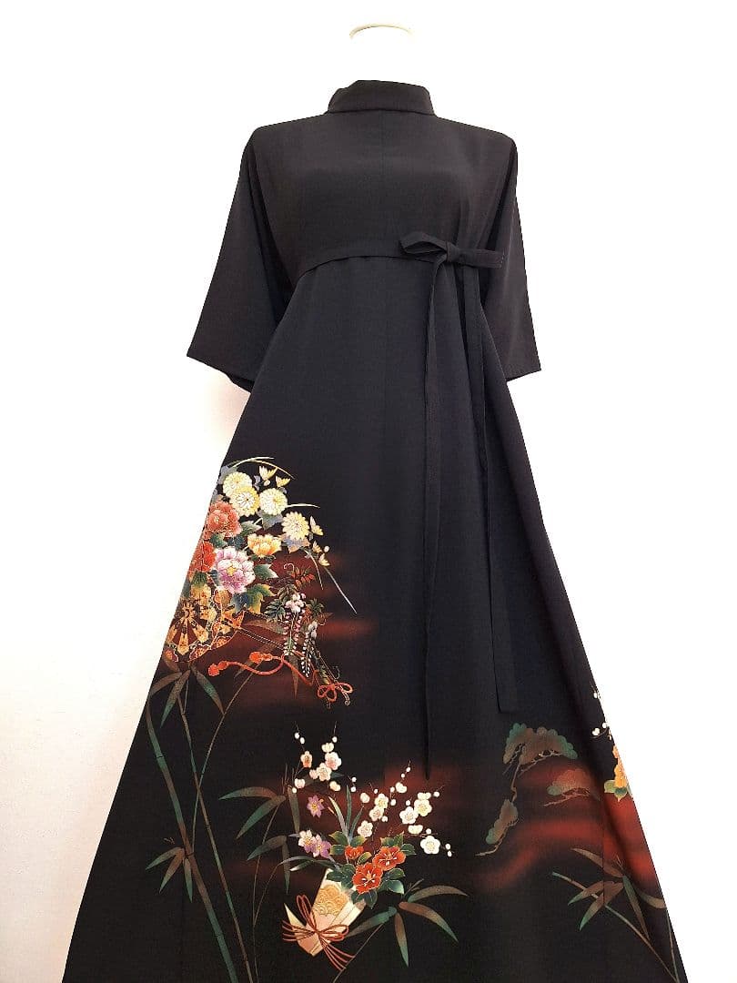 着物リメイクワンピース3610