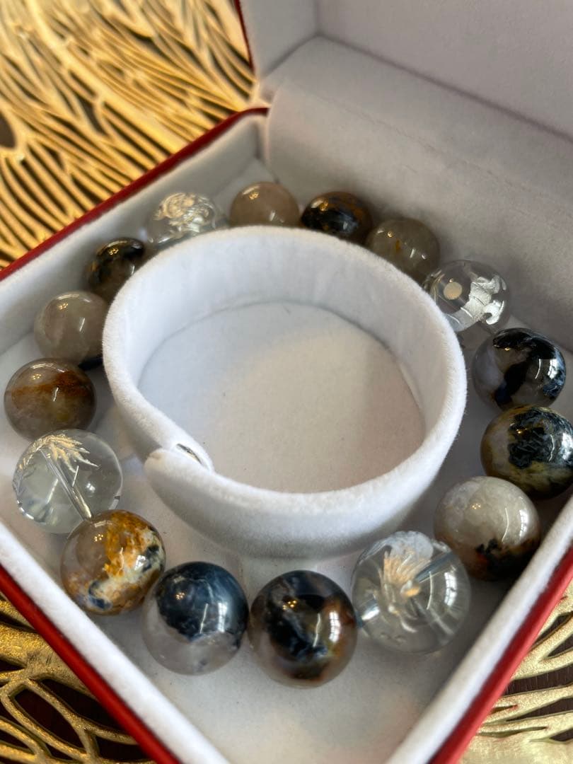 ピーターサイトシリカ&水晶四神彫り　18cm