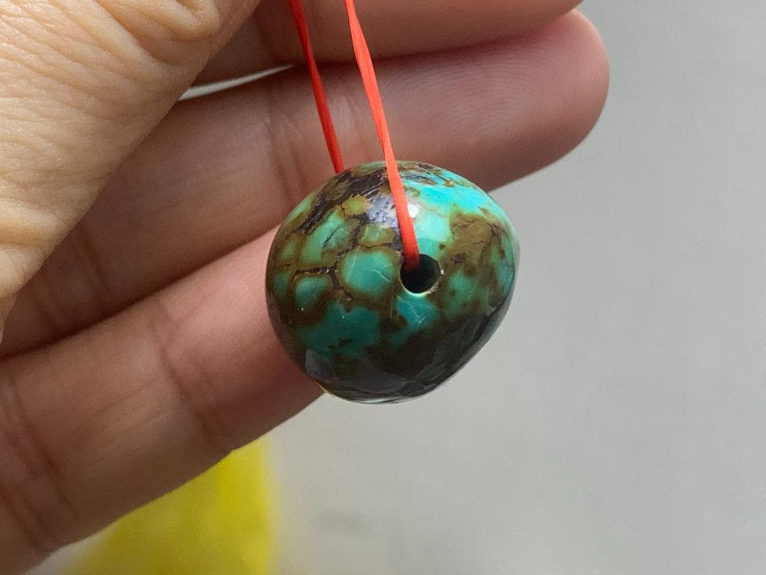 TK68 大粒 通穴 天然 ターコイズ トルコ石 ルース ネックレス ペンダント