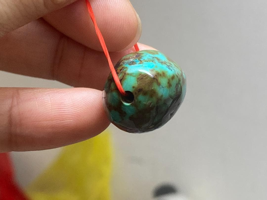 TK68 大粒 通穴 天然 ターコイズ トルコ石 ルース ネックレス ペンダント