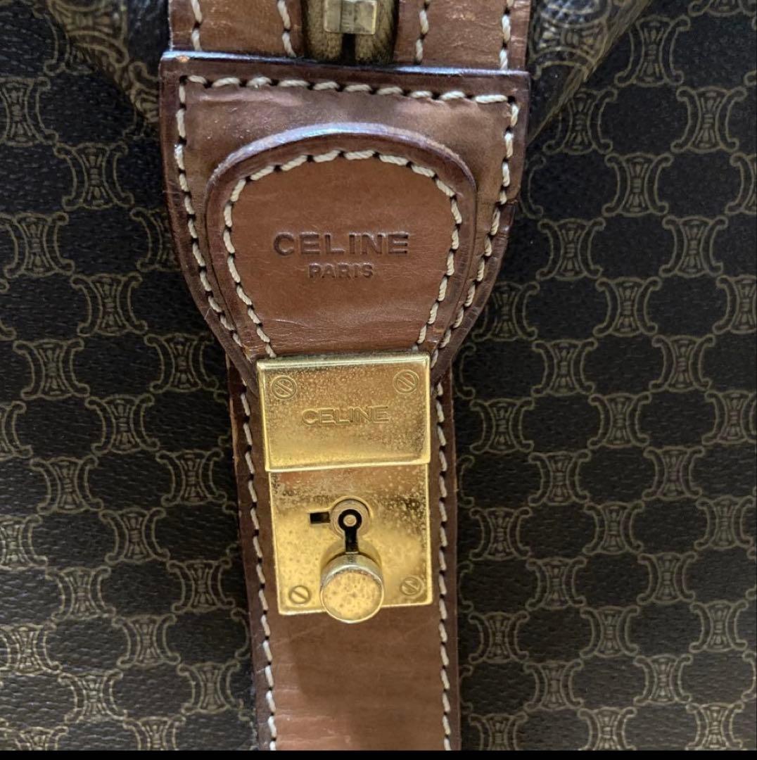 CELINE 超美品　ＰＶＣボストンバッグ ブラウンレザーお値段値下げしました