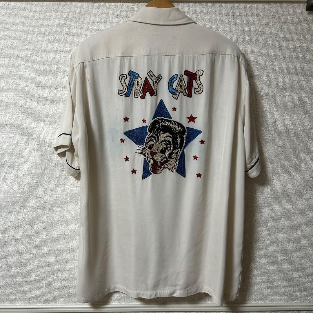 東洋 スタイルアイズ ストレイキャッツ ボウリングシャツ 希少なホワイトボディ
