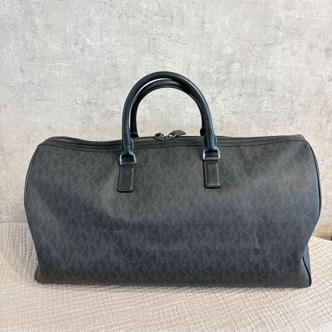 極美品 マイケルコース MK柄 PVC ボストンバッグ 2way ブラック