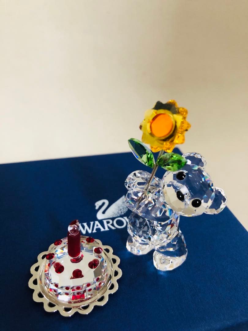 値下げ➡︎【SWAROVSKI】Krisベア+ケーキSET クリスタルオブジェ