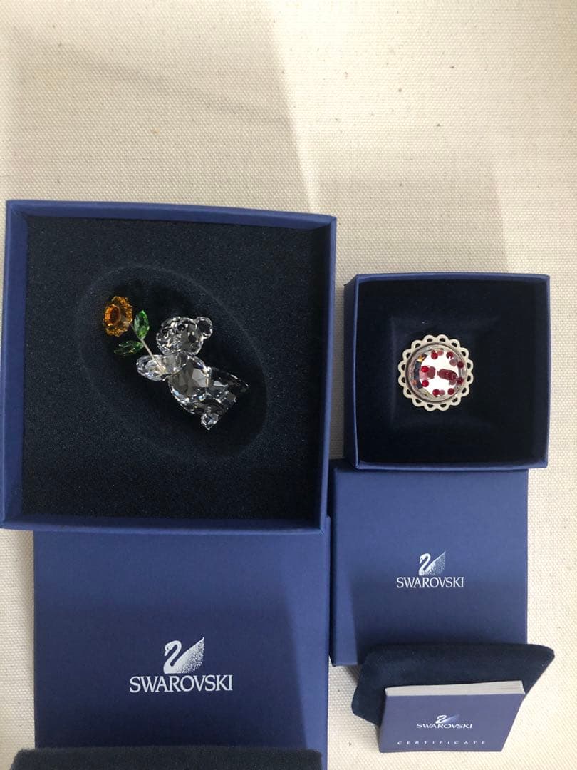 値下げ➡︎【SWAROVSKI】Krisベア+ケーキSET クリスタルオブジェ