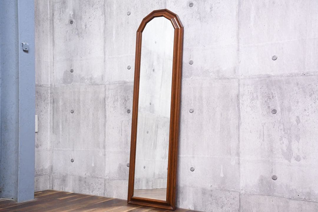 ECK37 イタリア製 ウォールミラー 木製 アーチ型 姿見 壁掛けミラー