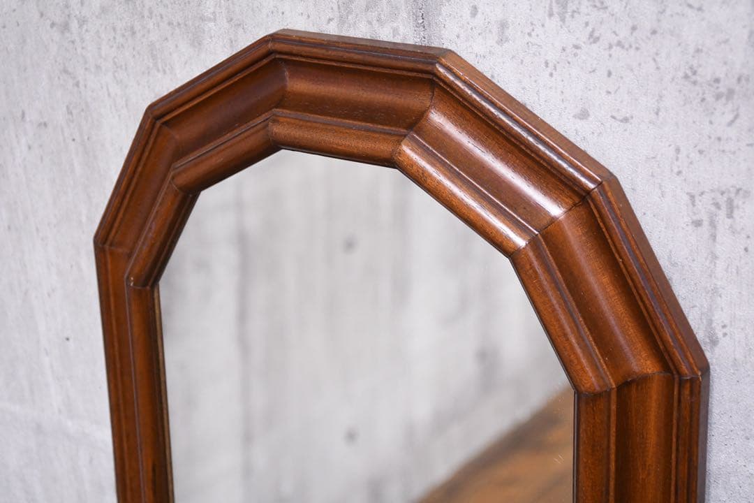ECK37 イタリア製 ウォールミラー 木製 アーチ型 姿見 壁掛けミラー