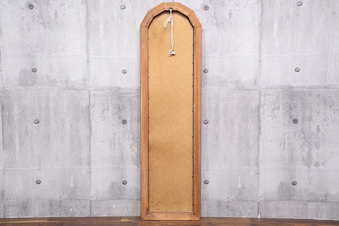 ECK37 イタリア製 ウォールミラー 木製 アーチ型 姿見 壁掛けミラー