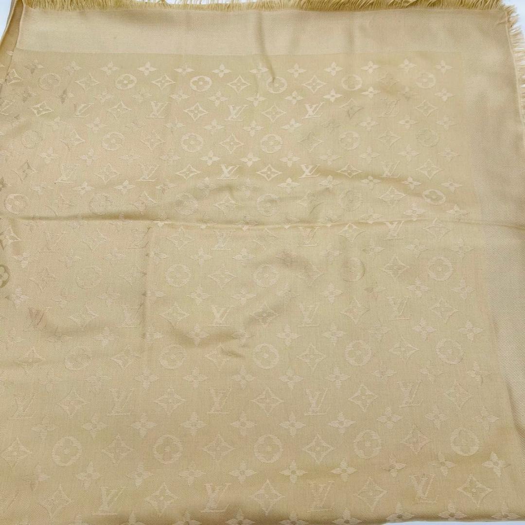 LOUISVUITTON ルイヴィトン 大判　モノグラム スカーフ ベージュ