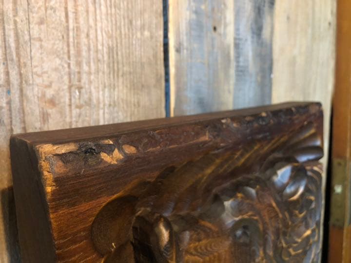 熊 木彫 壁掛け レリーフ