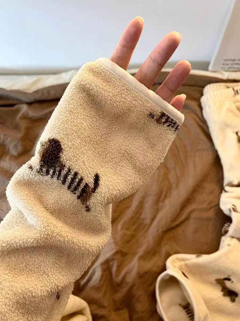 犬柄フリースルームウェア