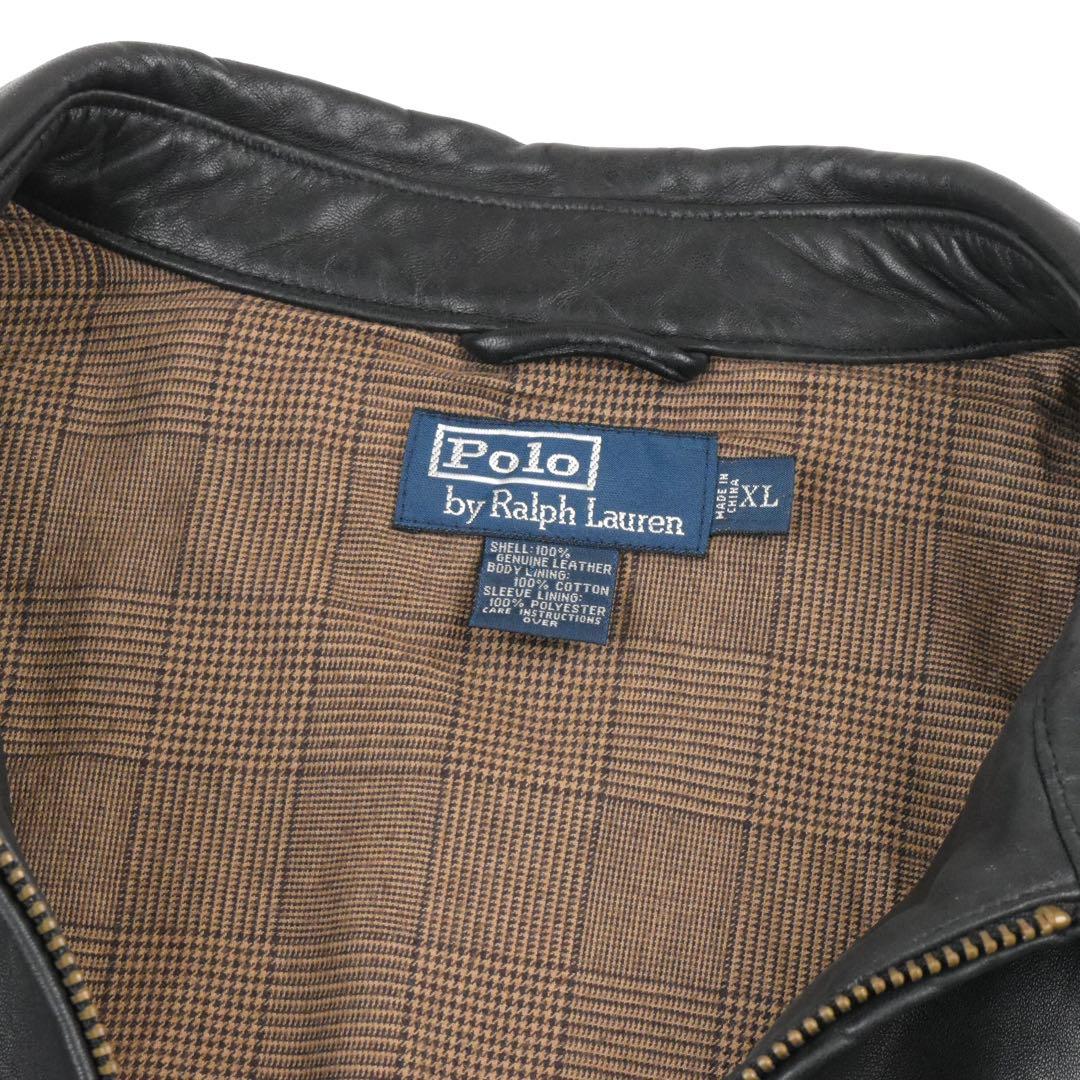 90s Polo Ralph Lauren Leather Jacket 黒