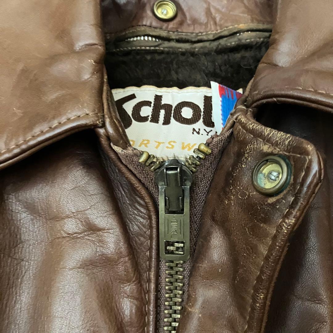 ✨ヴィテージ✨schott レザージャケット　G1 ボアライナー　ブラウン