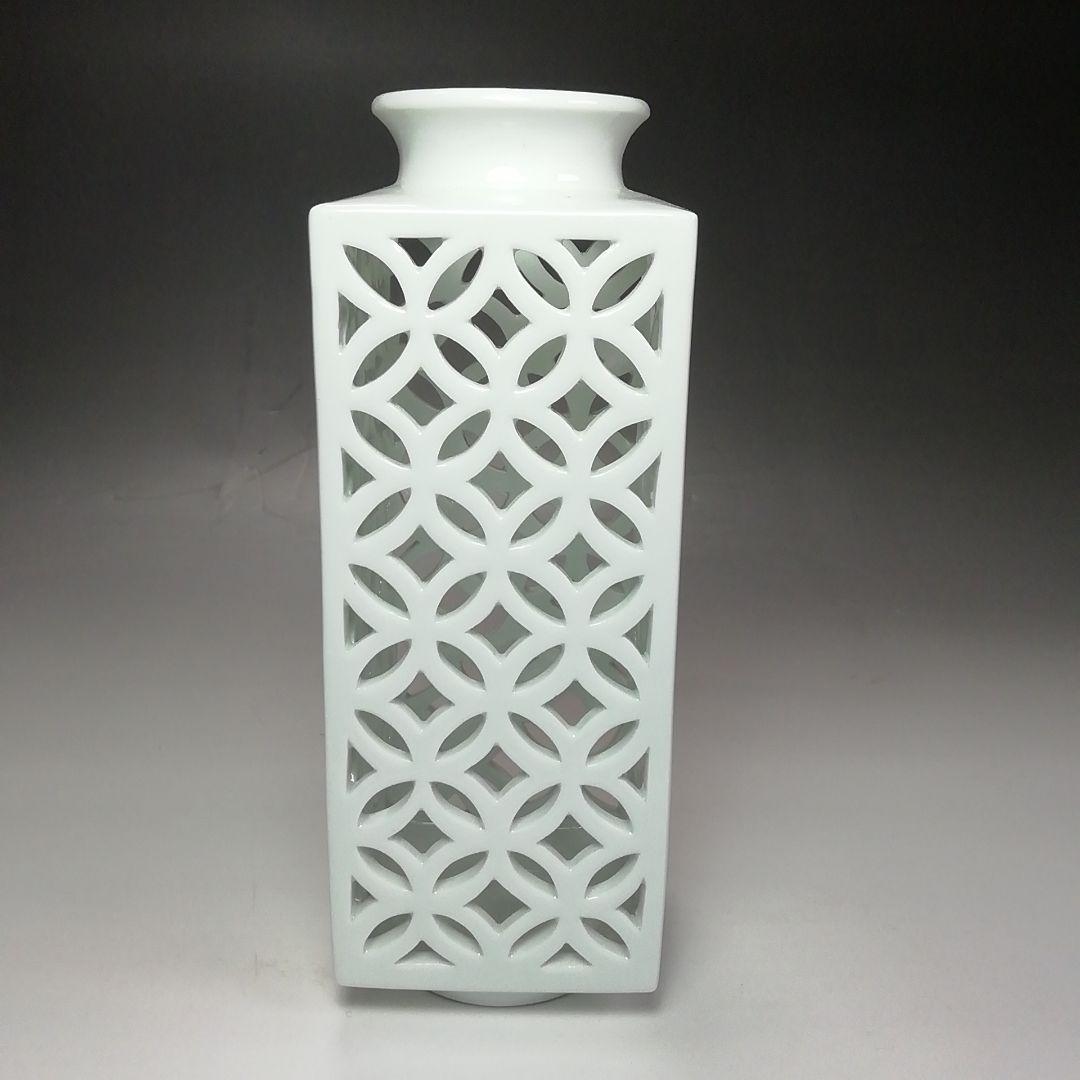 Ｓ５５１　皆具　『平戸焼』『白磁　七宝透　皆具』『十三代　横石嘉助作』　共箱