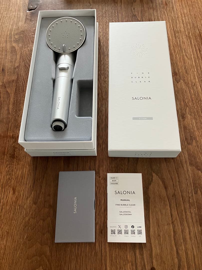 SALONAファインバブルシャワーヘッドセット　シルバー
