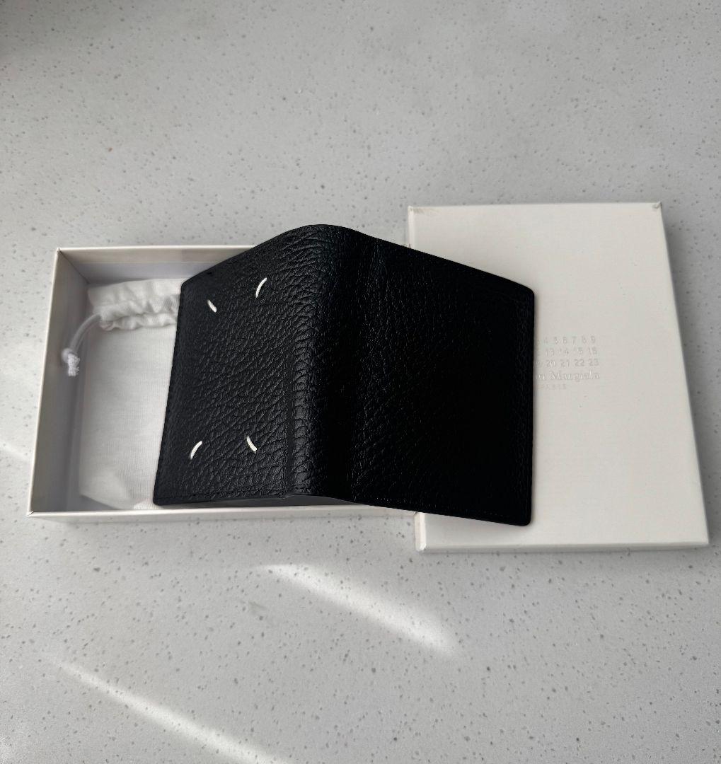 Maison Margiela ブラックレザー二つ折り財布