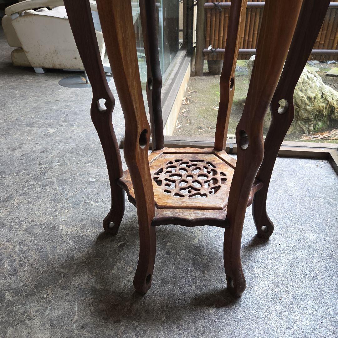 花台 高め花台 花瓶スタンド 木製 アンティーク 骨董品