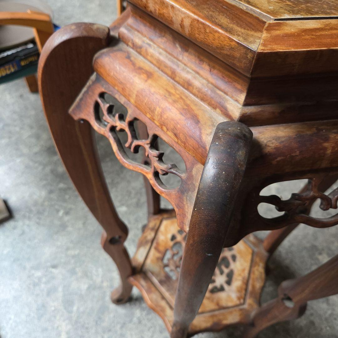 花台 高め花台 花瓶スタンド 木製 アンティーク 骨董品