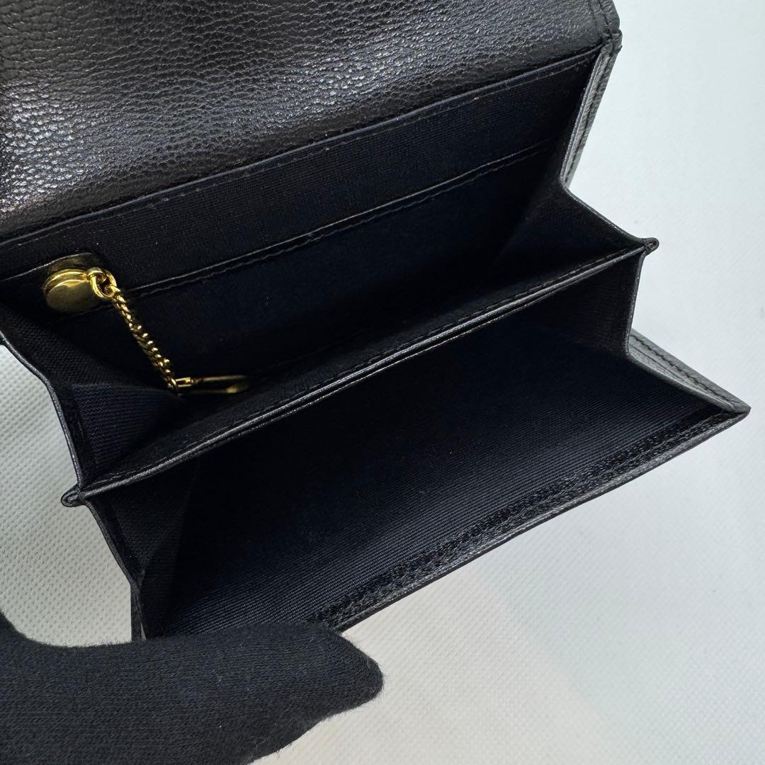 美品 ジバンシー 二つ折財布 ブラック レザー ブランドロゴ