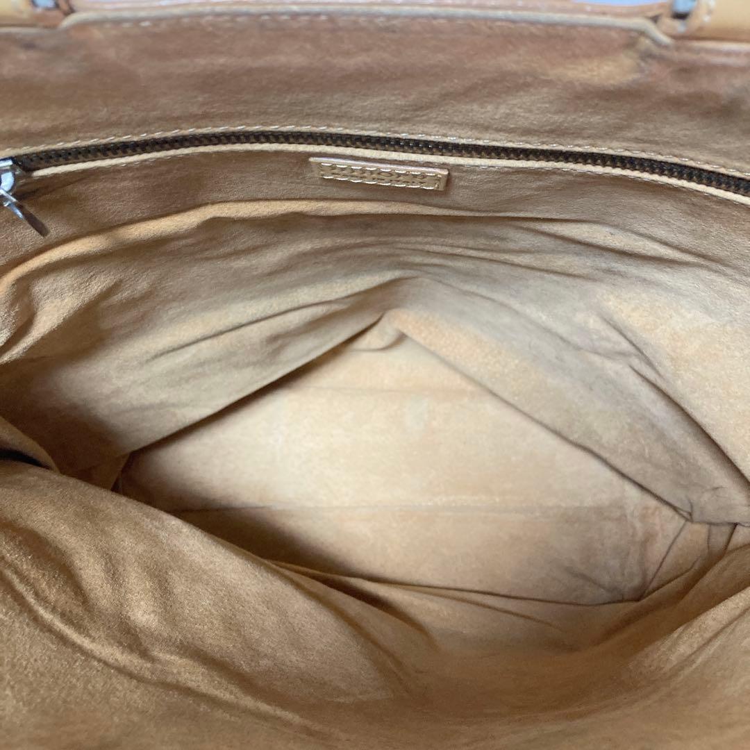 HIROFU ヒロフ トートバッグ レザー Hロゴ キャメル イタリア製 A4