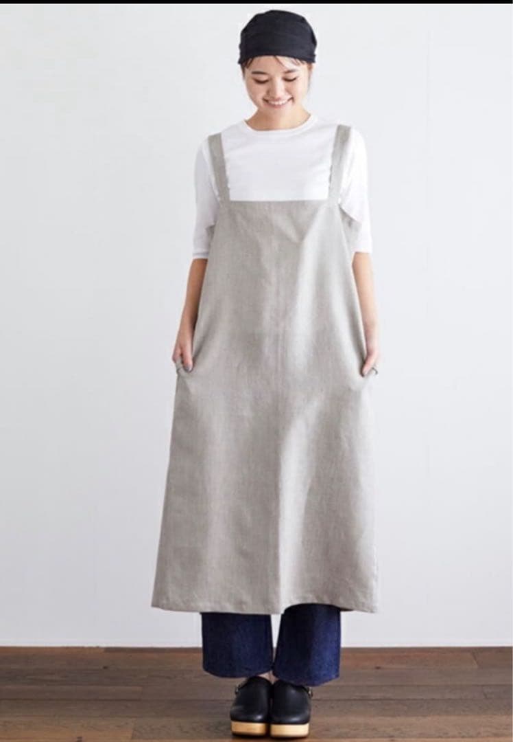 fog linen work フォグリネンワーク リネン　ブラウン　エプロン