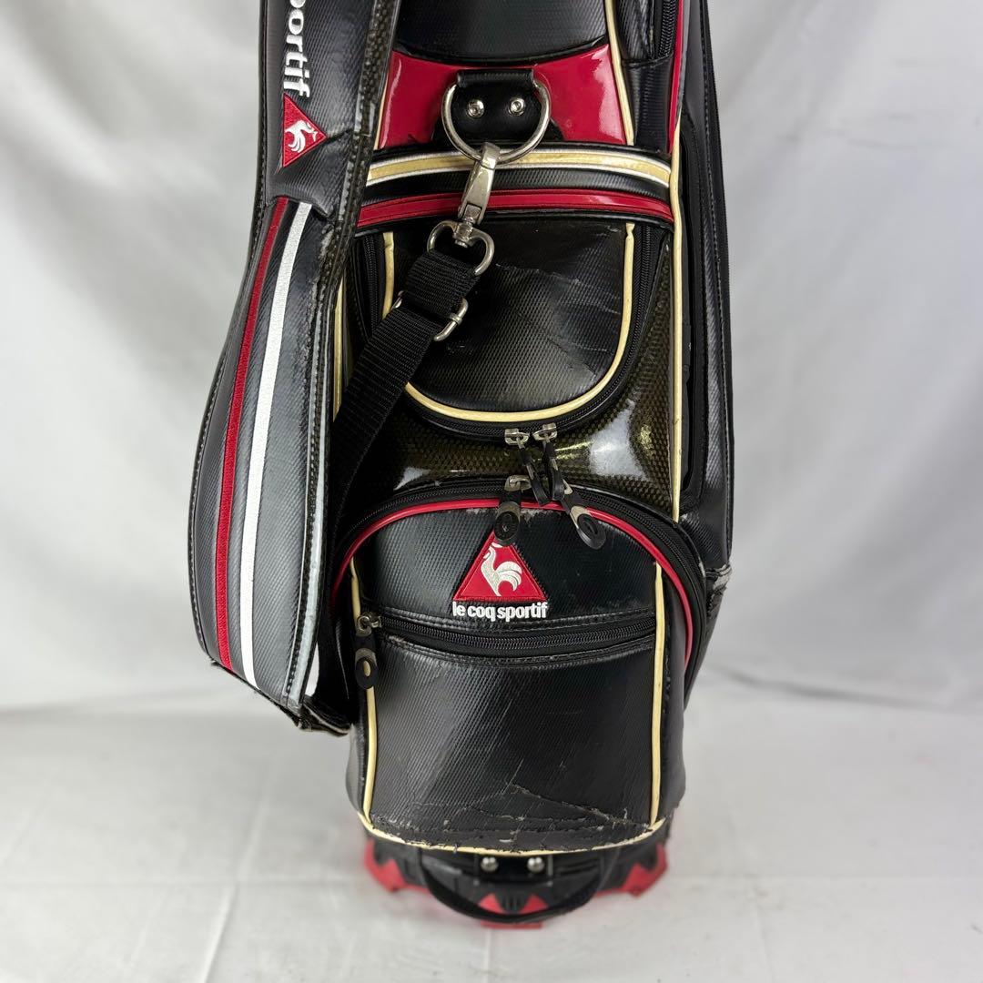 ルコックスポルティフ キャディバッグ ゴルフバッグ 6分割 赤黒