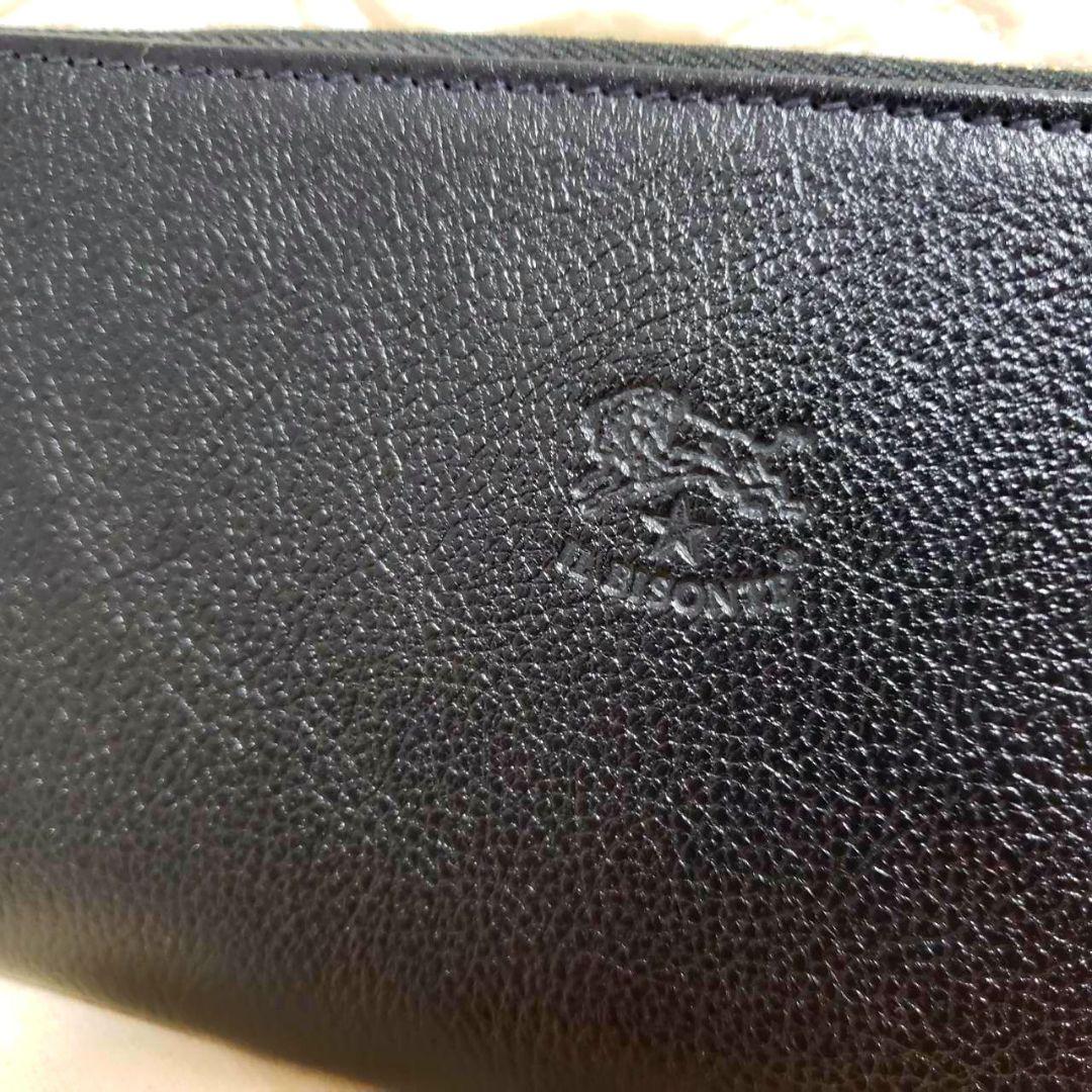 IL BISONTE イルビゾンテ 新品 レザーブラックラウンドファスナー長財布