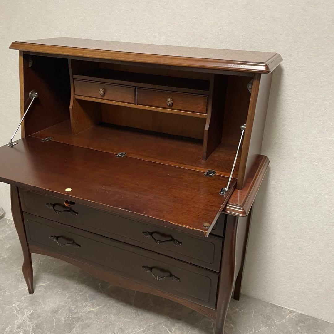 マルニ木工　ライティングビューロー　 机　デスク　引き出し収納　廃盤品