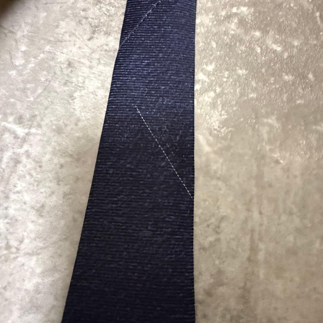 BVLGARI ブルガリ ネクタイ ソリッド 無地 セッテピエゲ ネイビー 紺色