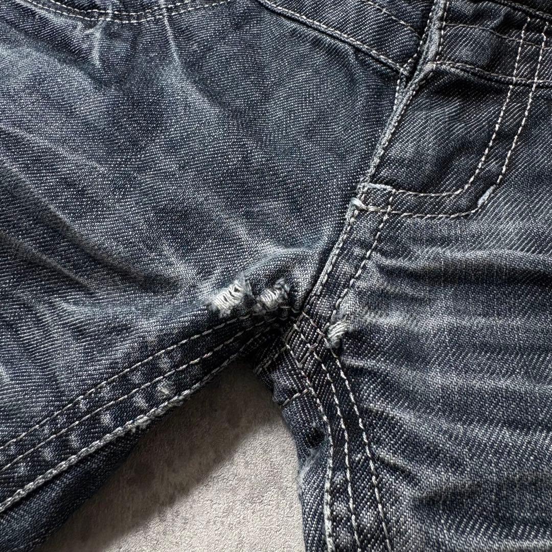 00s archive flare denim pants y2k 鬼髭 裾広