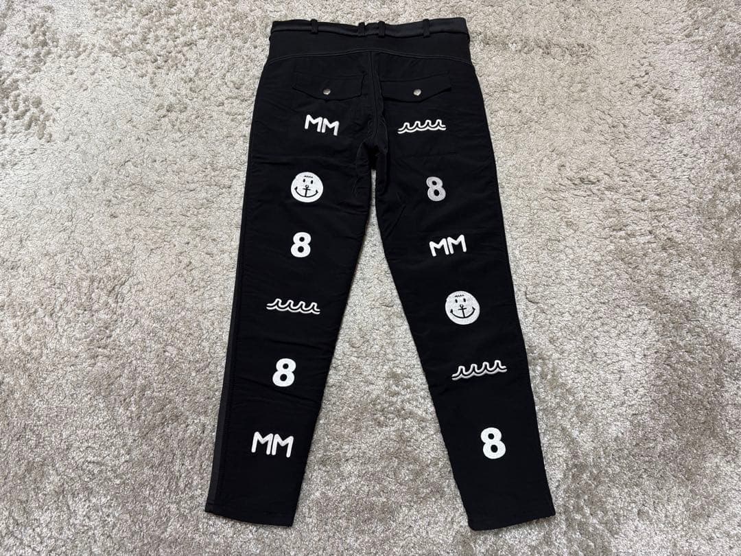 muta MARINE⚫︎ムータマリン⚫︎バック刺繍ボンディングパンツSブラック