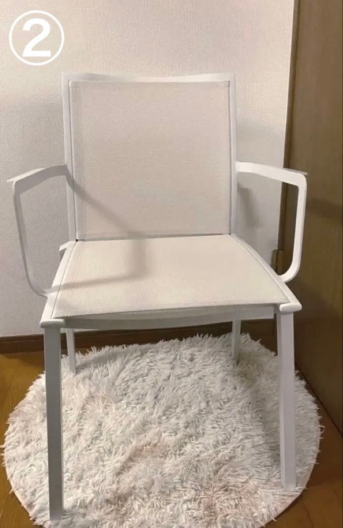 ホワイト　テラスチェア　ガーデニングチェア　2脚 送料込み