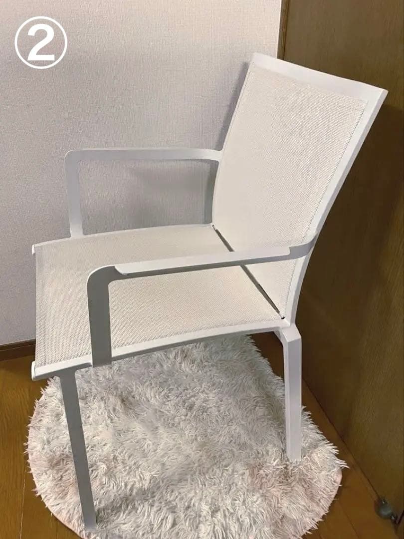 ホワイト　テラスチェア　ガーデニングチェア　2脚 送料込み