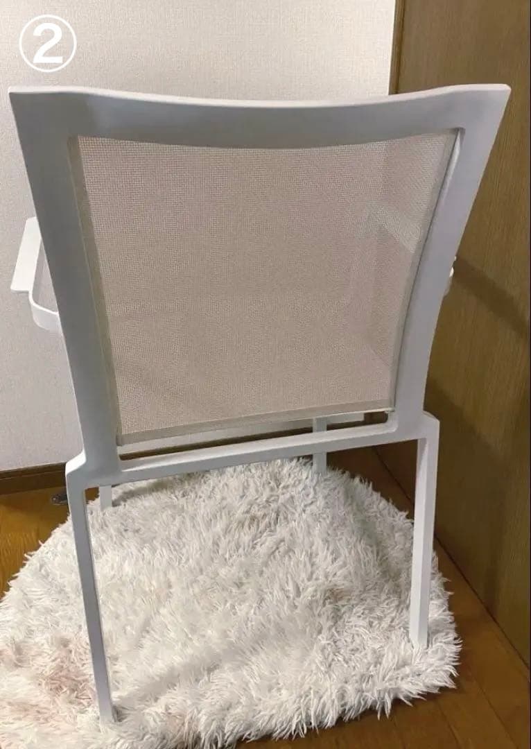 ホワイト　テラスチェア　ガーデニングチェア　2脚 送料込み