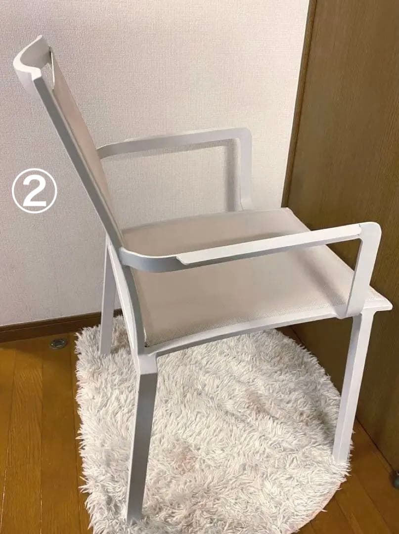 ホワイト　テラスチェア　ガーデニングチェア　2脚 送料込み