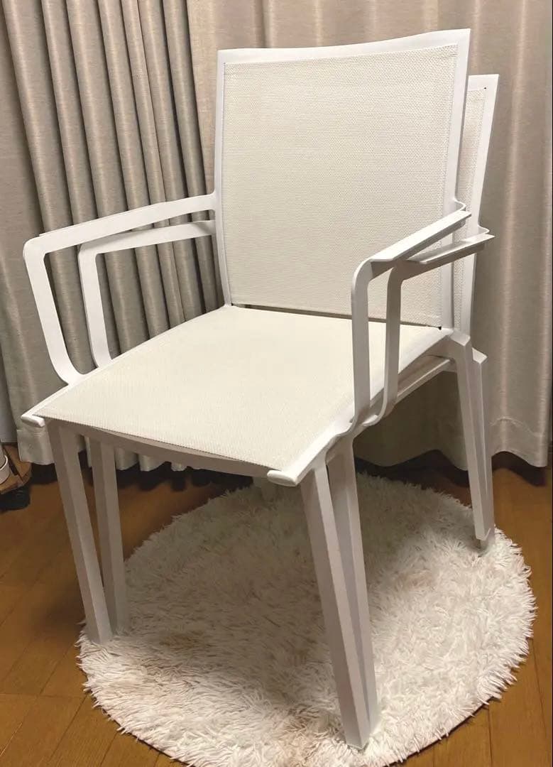 ホワイト　テラスチェア　ガーデニングチェア　2脚 送料込み