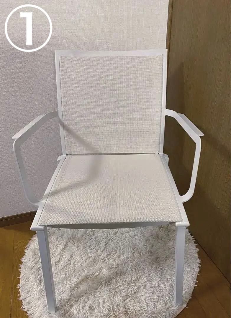 ホワイト　テラスチェア　ガーデニングチェア　2脚 送料込み
