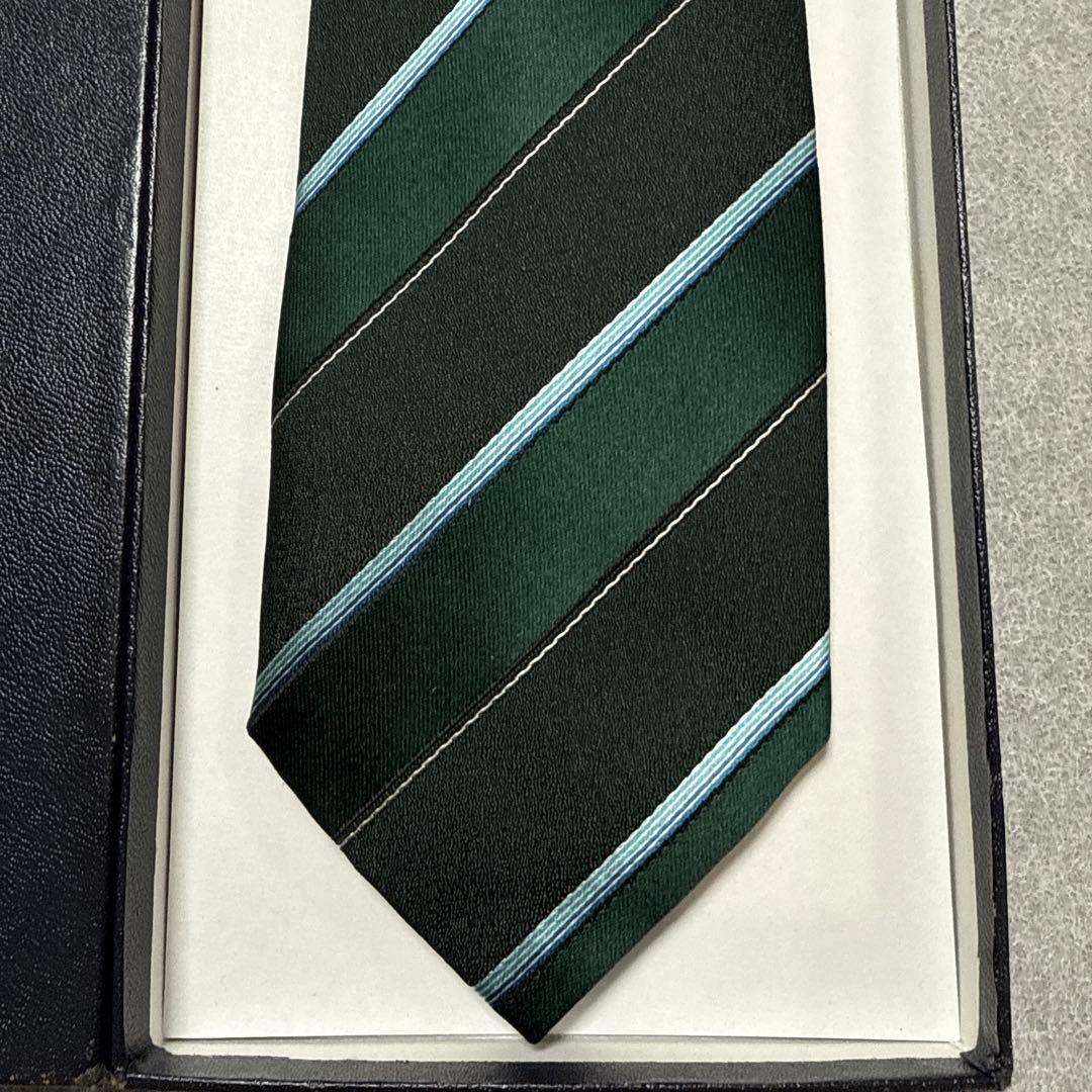 極美品　ポールスミスコレクション　ネクタイ　緑　ストライプ　シルクジャガード