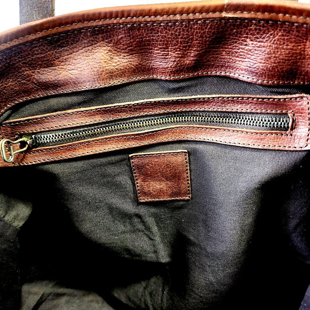 BUTTRO✨ブッテロ メンズ トートバッグオール レザーダークブラウン