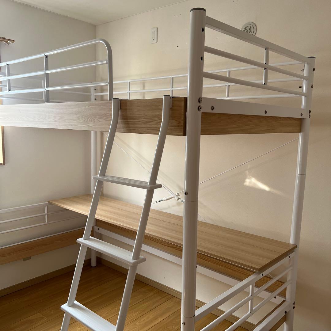 【中古品】机付きロフトベット　ホワイト