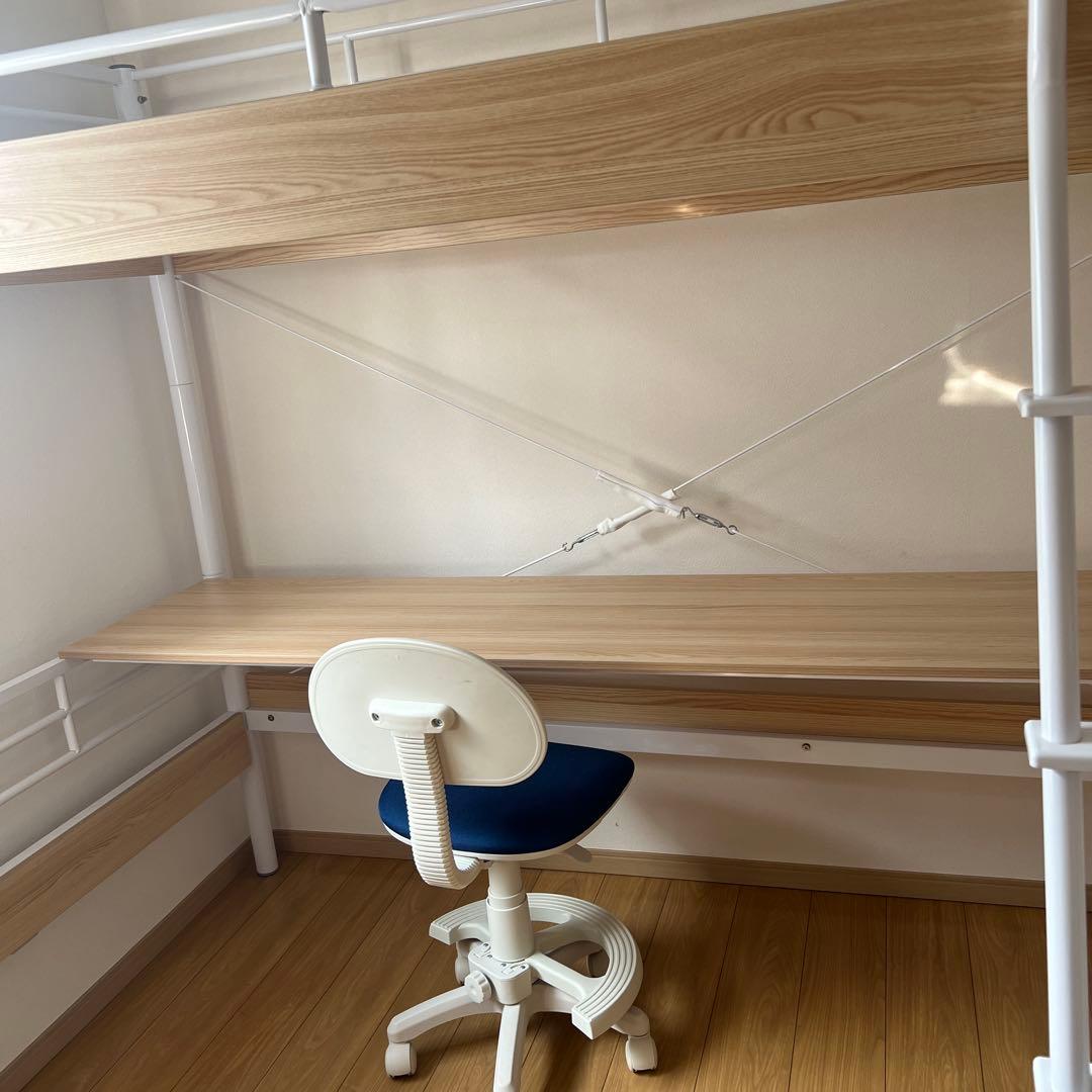 【中古品】机付きロフトベット　ホワイト