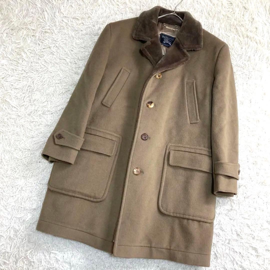 16563✨バーバリーズ 肉厚 ラムウール フェイクムートン ボアロングコート