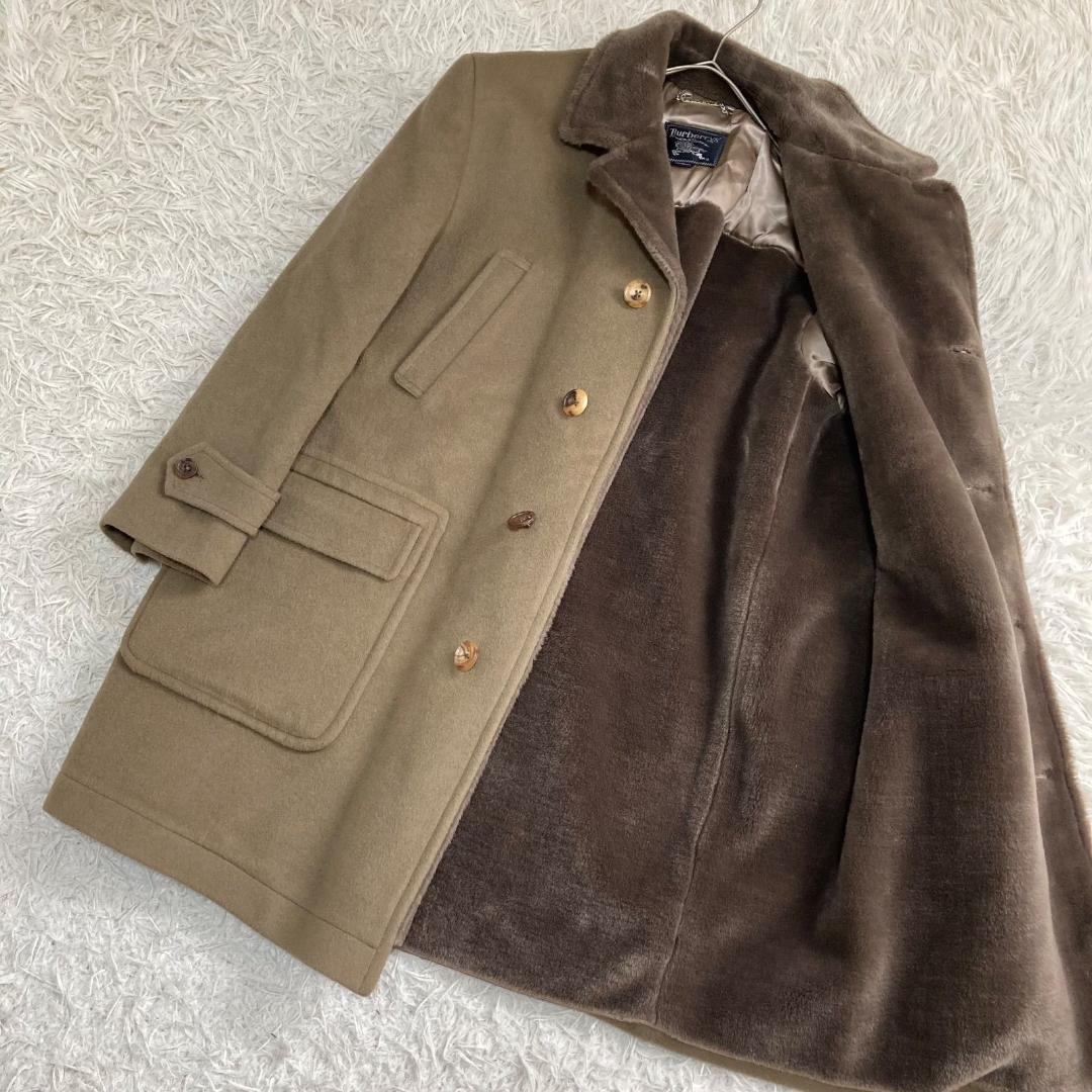16563✨バーバリーズ 肉厚 ラムウール フェイクムートン ボアロングコート